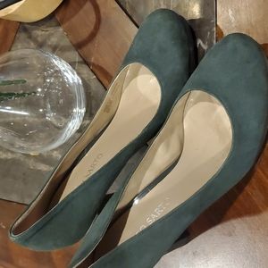 Green suede shoes